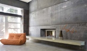 Декоративные бетонные стены в интерьере квартиры